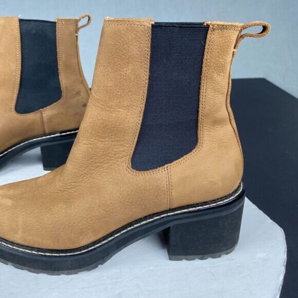 Madewell Kristin Chelsea Boots Womens 9.5 Brown Leather Lugsole Combat Chunky - Picture 14 of 16
